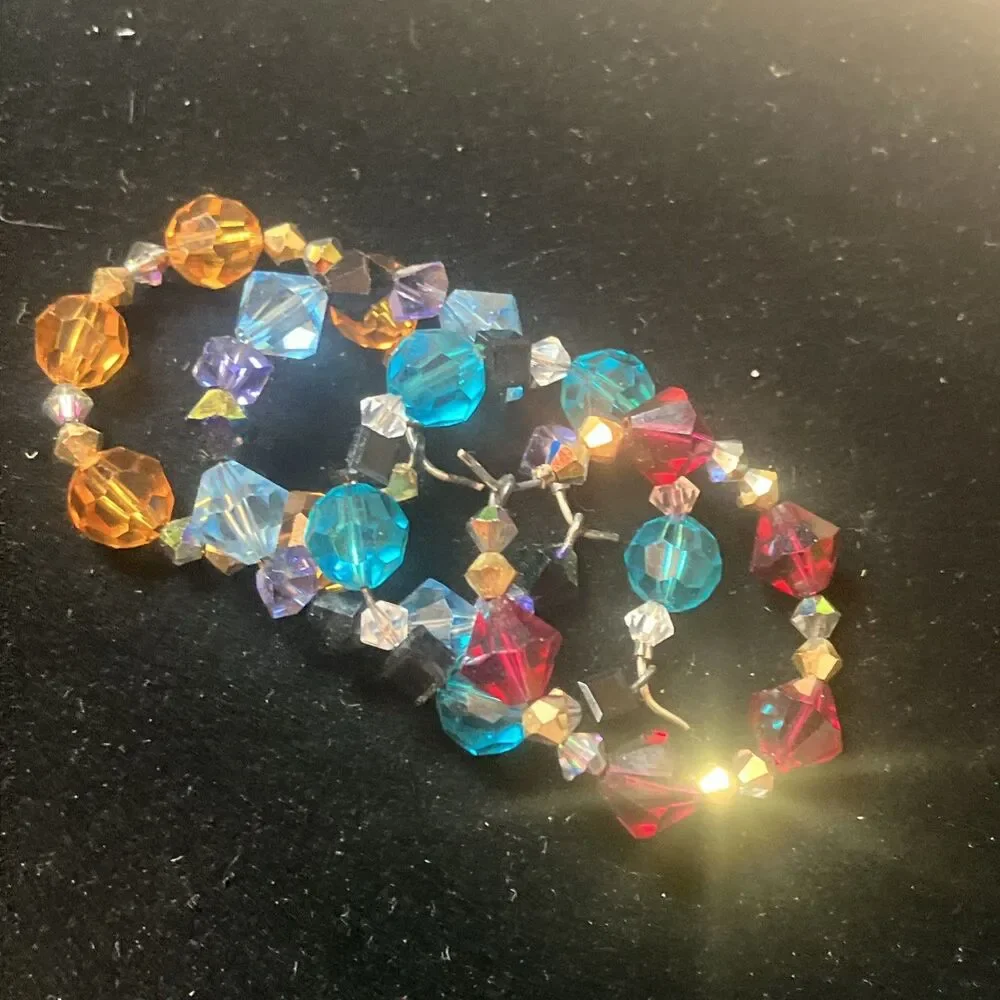 Artisan Handmade Sparkly Swarovski Crystal Wine Glass Markers Stem Tags Set Of 4
